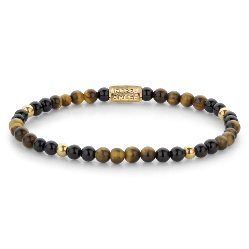 Mix Tiger Black - 18 ct yellow gold ionplated
