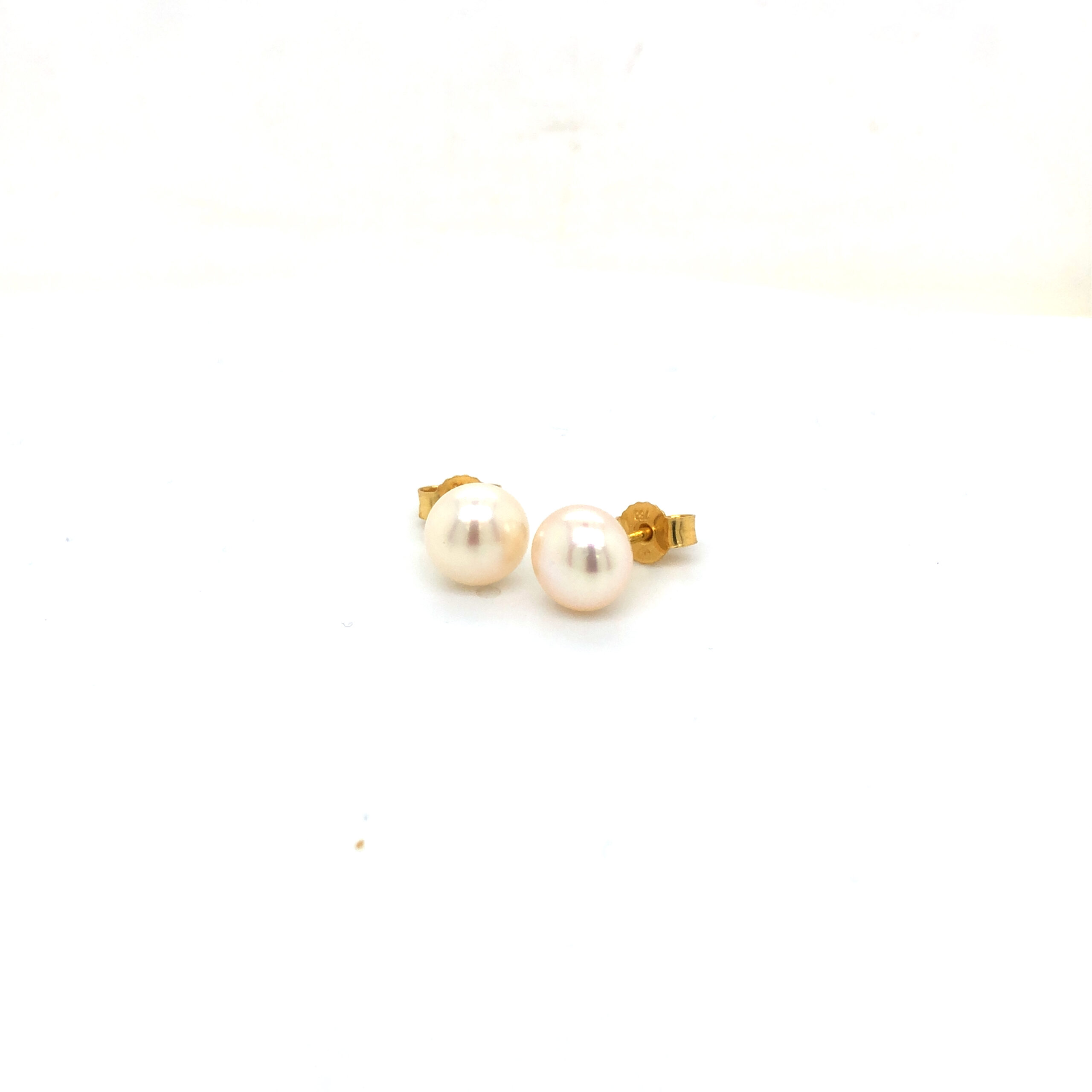 Perlohrstecker Gold 750 Akoya 8,0mm button
