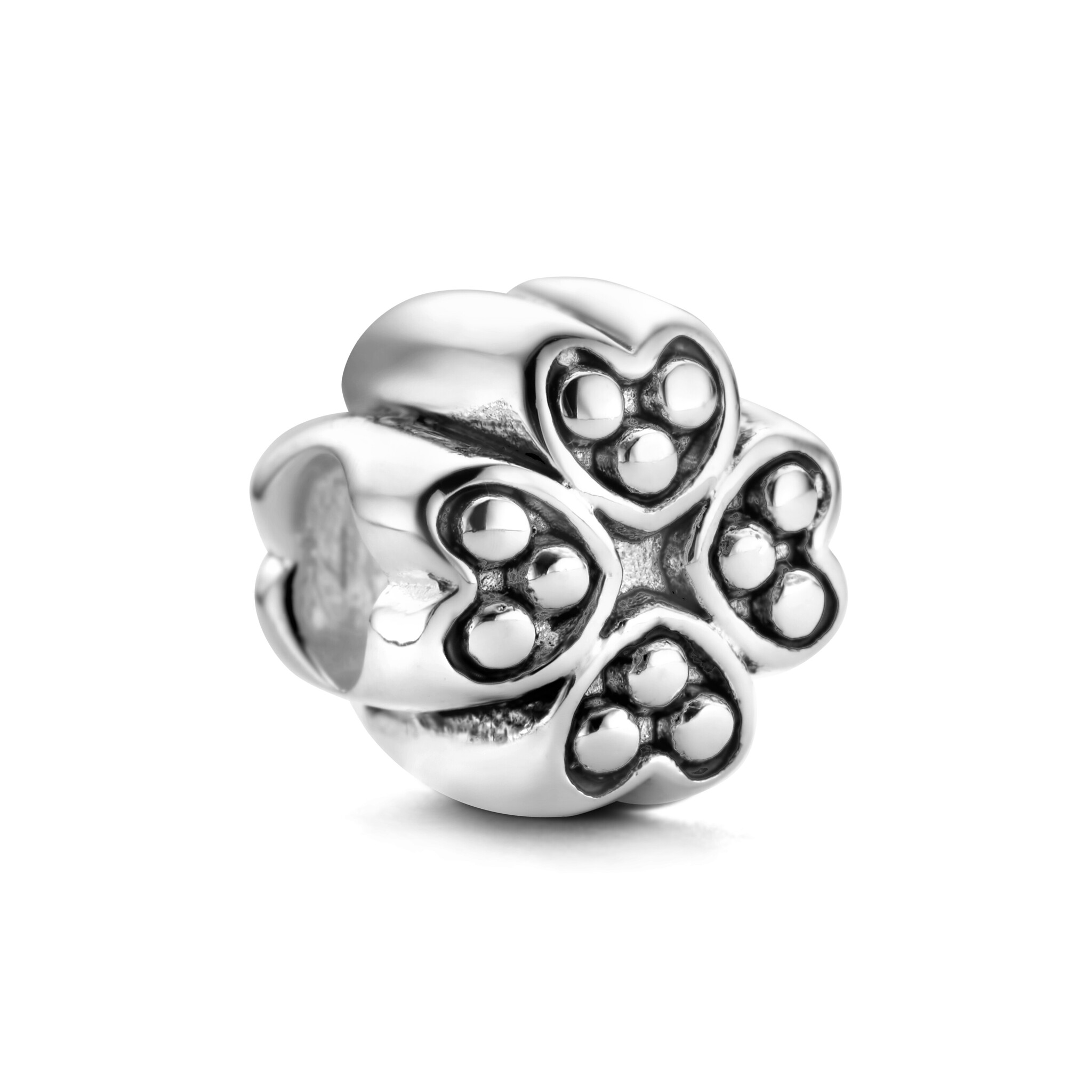 Zilveren Bedel past op alle armbanden zoals Pandora Troll Beads enz.