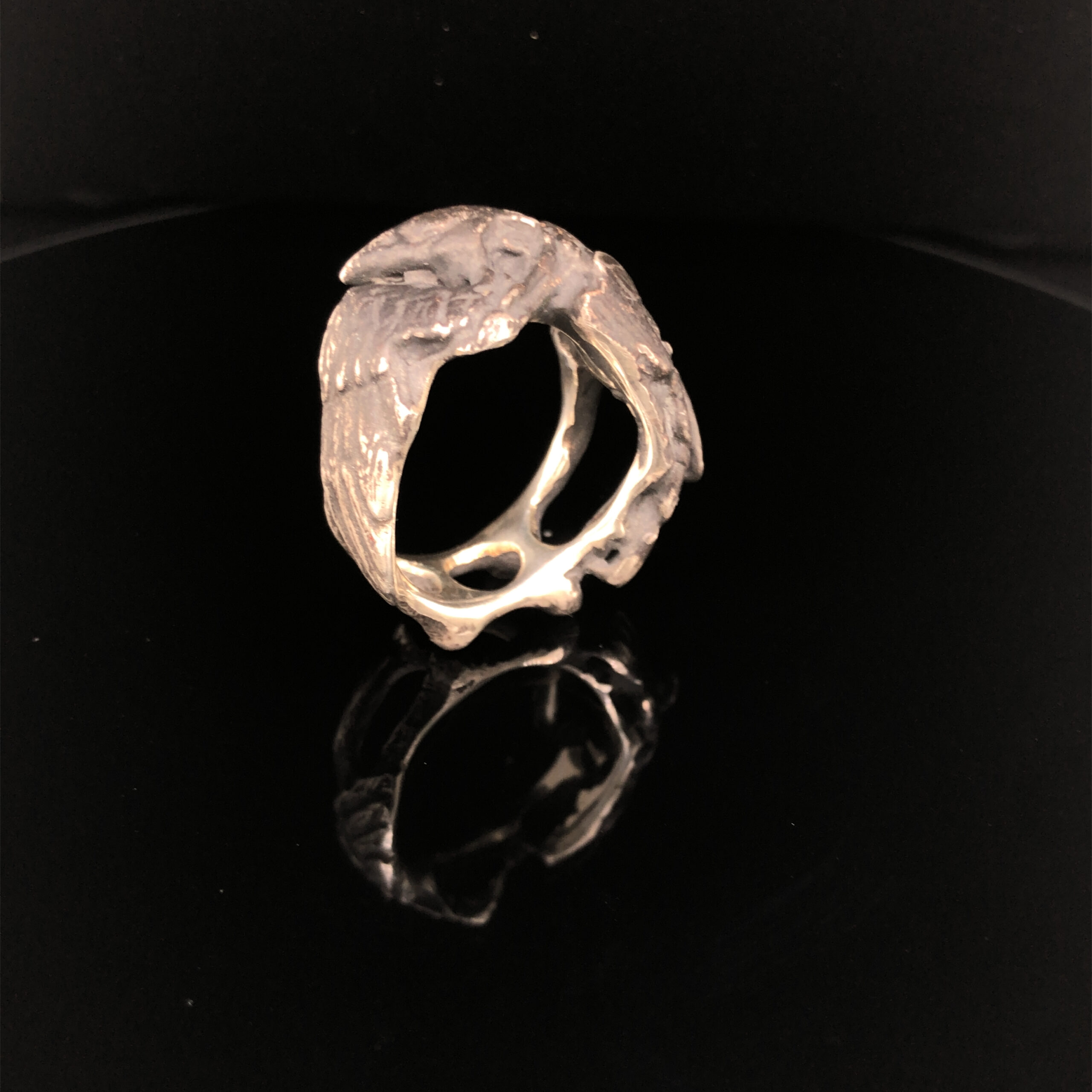 Ring in Silber 925 geschwärzt "Rabe"