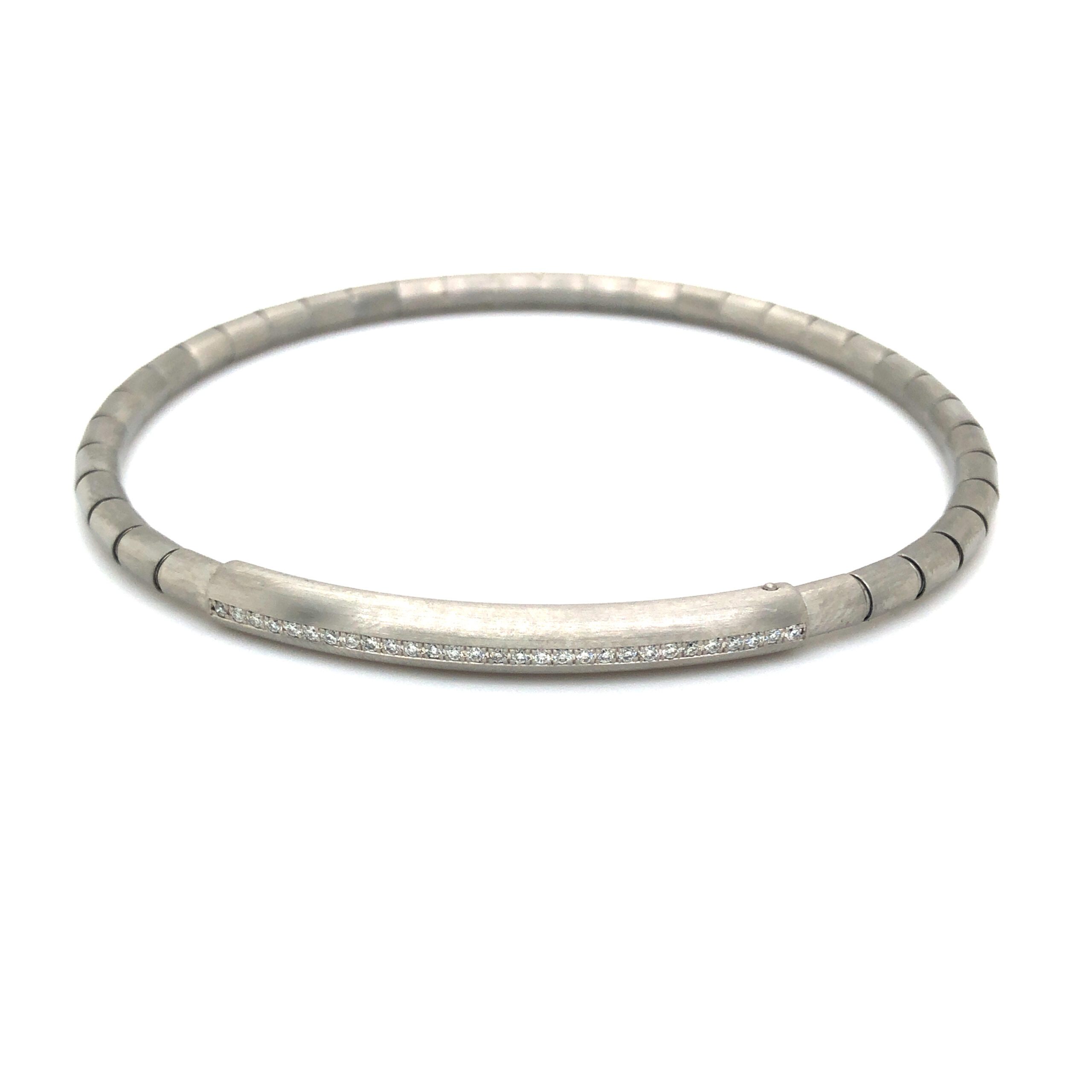 Armband in Platin 950 und Edelstahl mit Brillanten 0,145ct tw/vs 17,5 cm