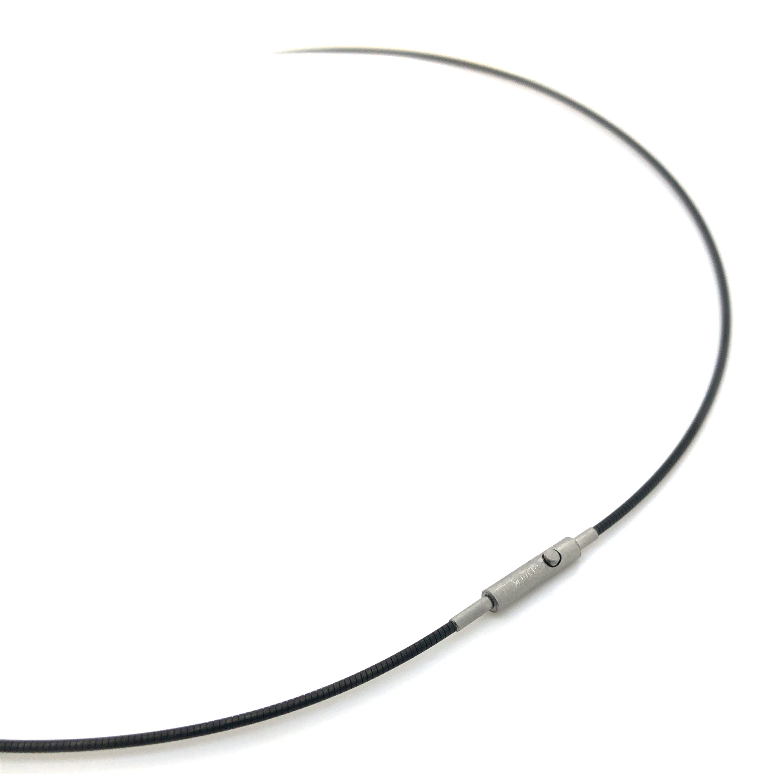 Spiralcollier in Stahl schwarz, D 1,0mm, Lä 42