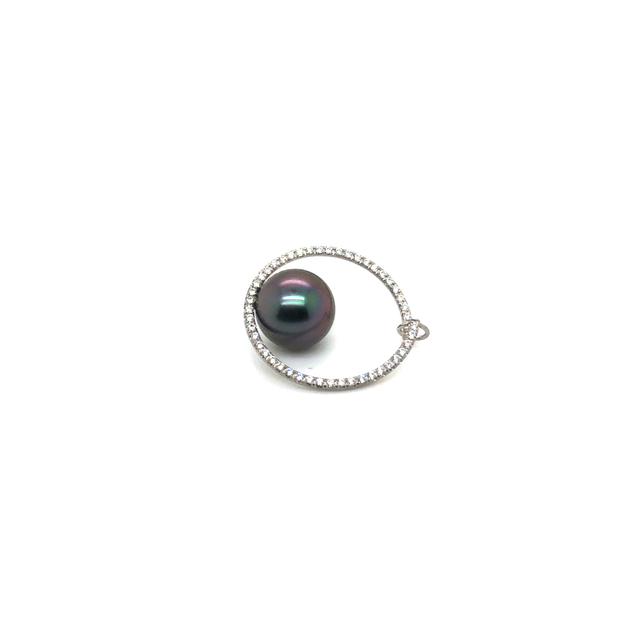 Anhänger in Platin 950 mit Brillanten 0,39ct tw/vs, Tahitiperle, D 11mm