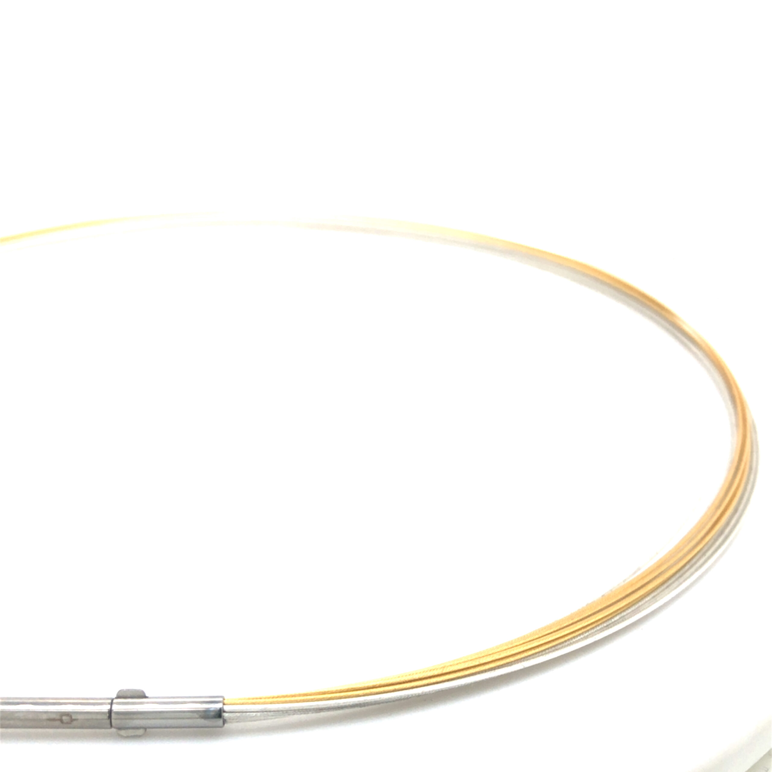 Spiralcollier Edelstahl teilweise vergoldet 75cm , 7-reihig, 0,5mm Seiledurchmesser