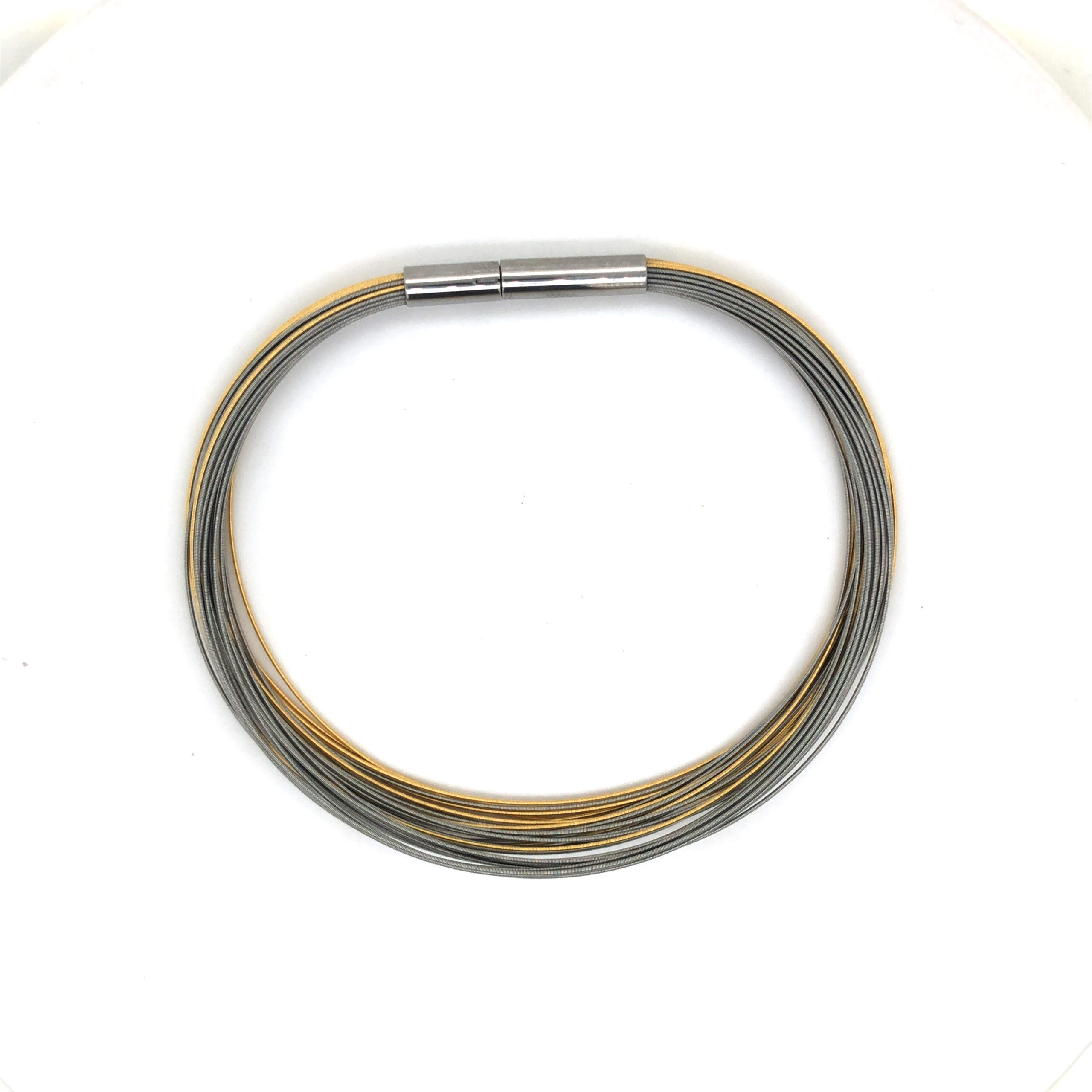 Seilearmband bicolor, 35 Reihen, Länge 19,5cm, Doppelclip