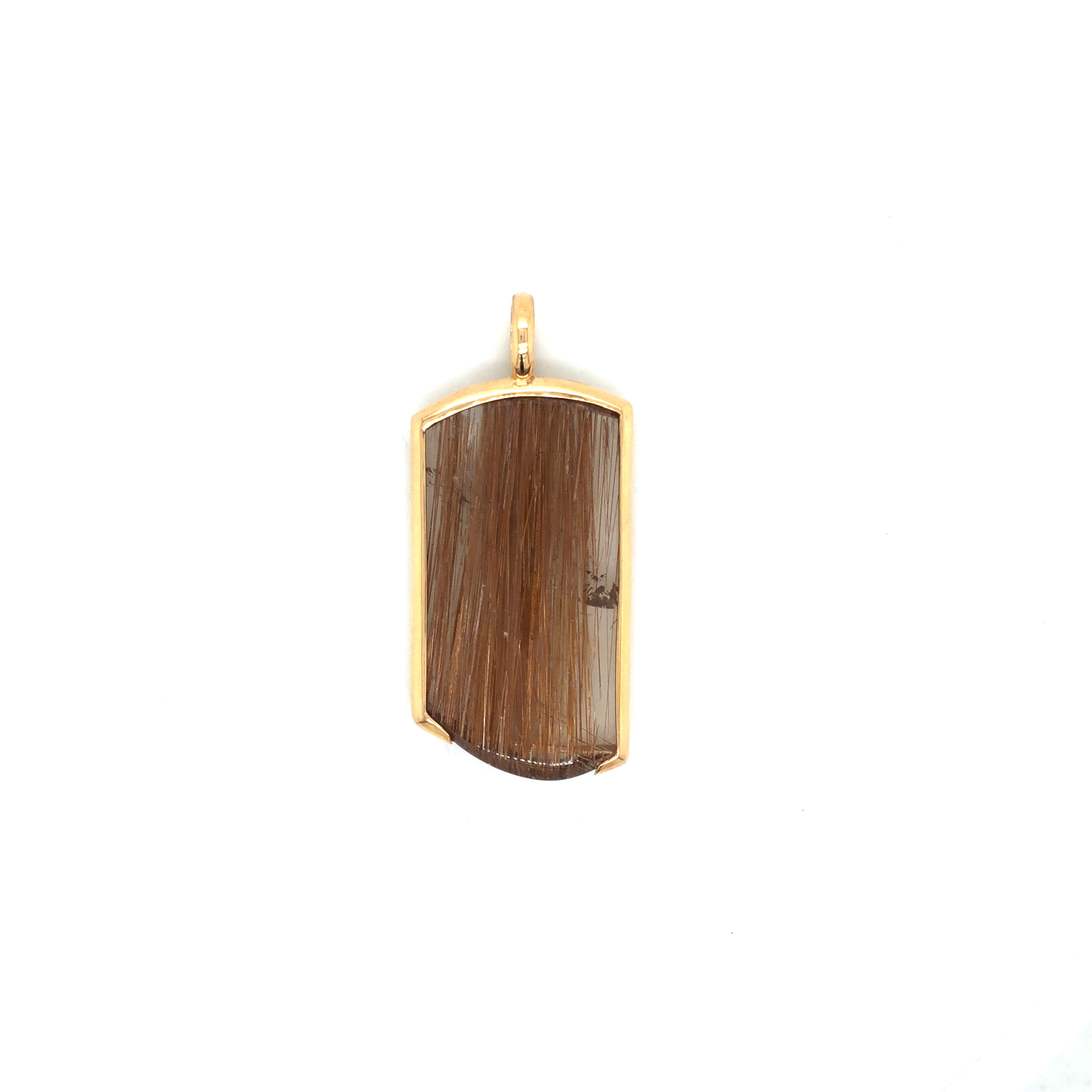 Anhänger Gold 750 Rutilquarz. Länge 50mm