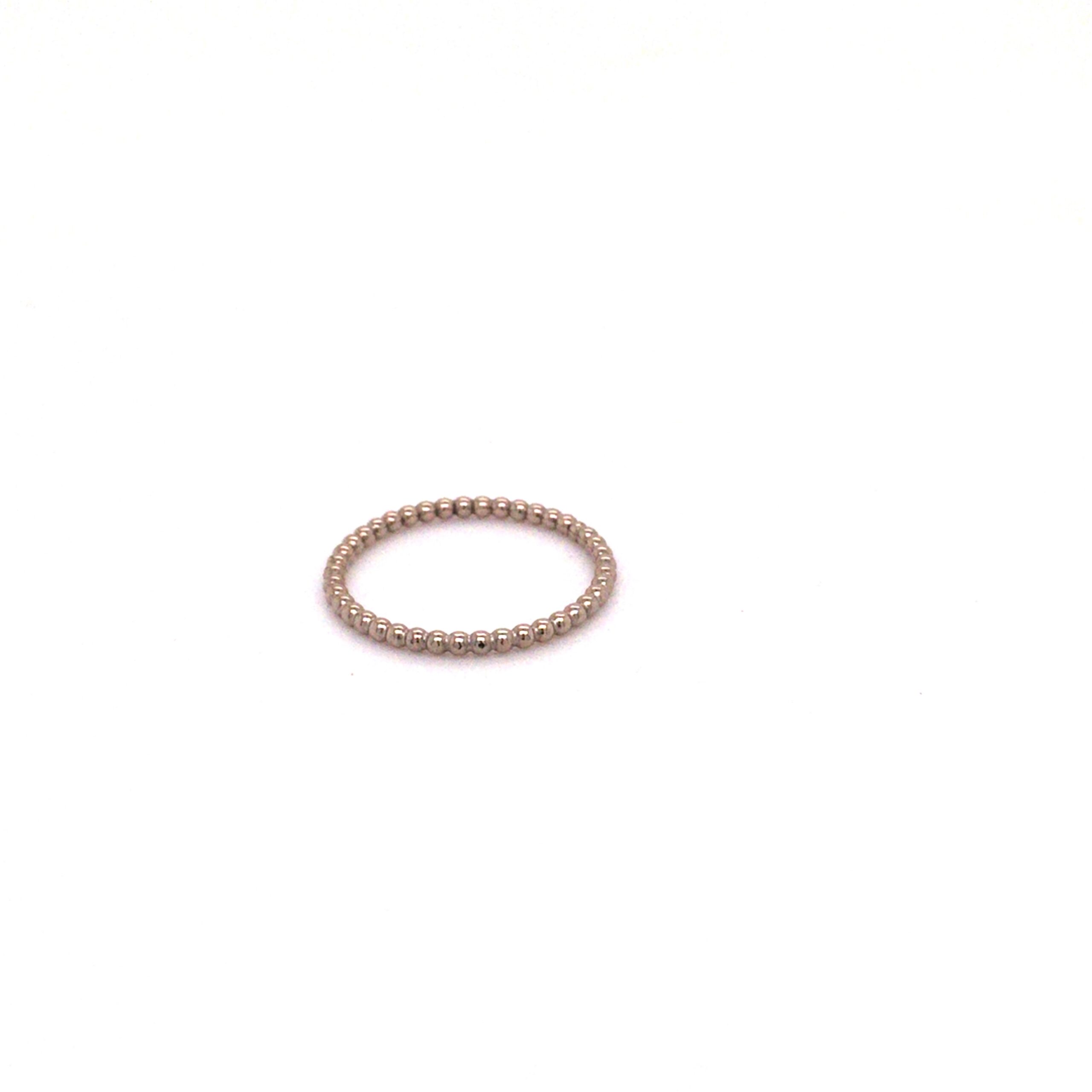 Kugelring Weißgold 750/ooo, Stärke 1,5mm 
Größe 52. Eine evtl. anfallende Ringgrößenänderung ist inklusive.