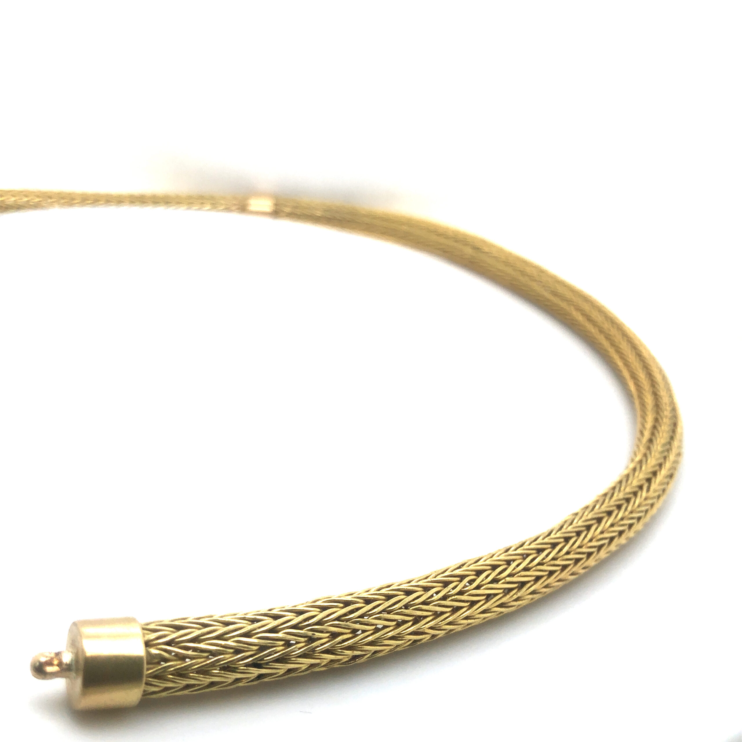 Strickkette in Gold 750 mit Wechselschließentechnik. Länge 45cm, Durchmesser 6,0mm