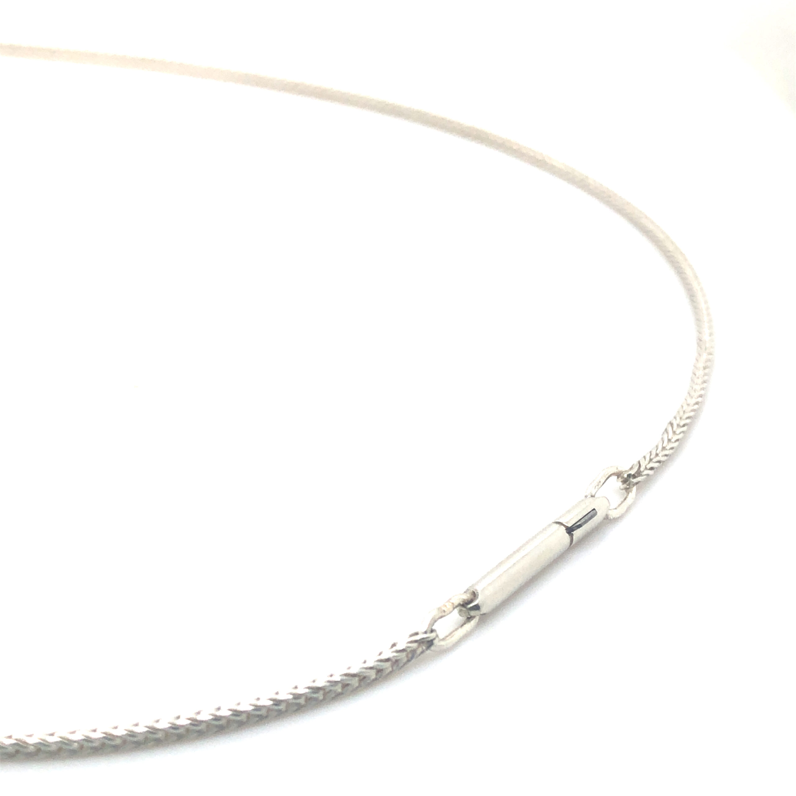 Fuchsschwanzkette in Silber 925 mit patentierter Doppelclipschließe, Länge 43cm, Durchgangsmaß 2,0mm