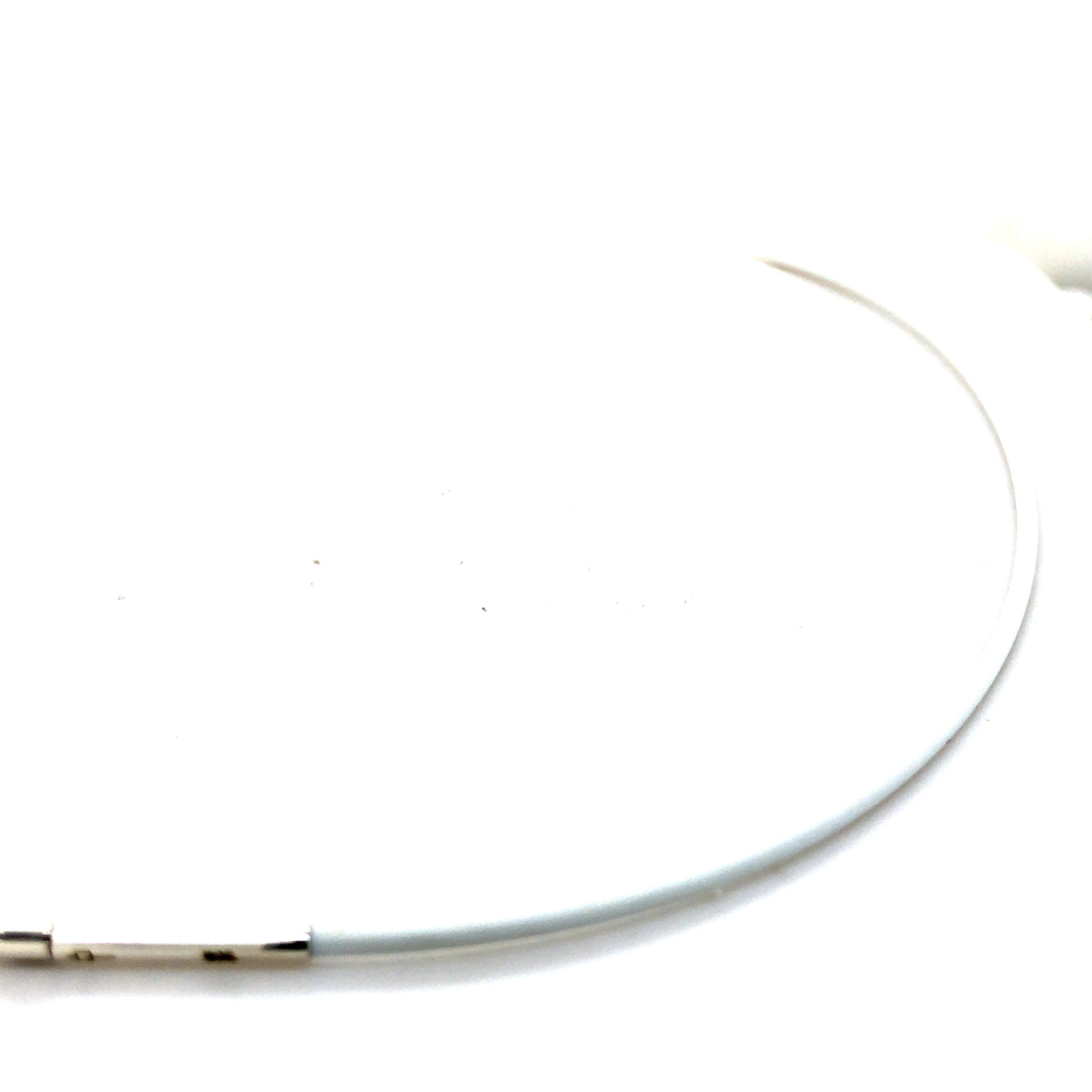 Silikonseil weiß 42cm, Durchmesser 2,0mm. patetierte Doppelclipschließe insilber
