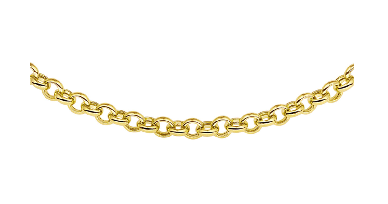 14 Karaat geel gouden Jassaron collier met een schakel maat van 5.5 mm en een grote veerring sluiting. Collier lengte 45 cm.