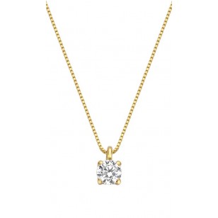 18KT Ketting  met Hanger Zirkoon