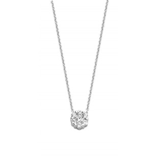 Ketting 18KT Wit Goud - Zirkoon