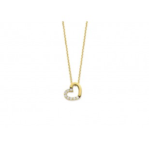 Ketting 18KT met Hartje en Zirkoon