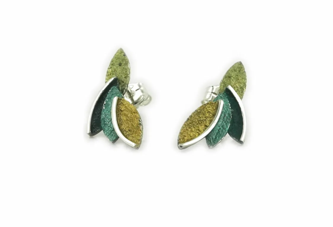 Arior - Zilveren oorstekers, Eire green Small, 12x26mm - 1144654XPP
