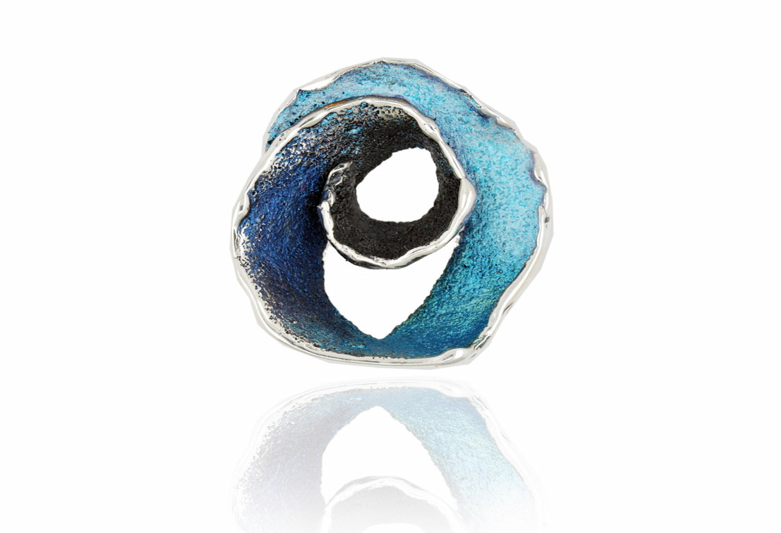 Arior - Zilveren hanger, Formentera-Blue Volut, 37x35mm - 1172119XPU