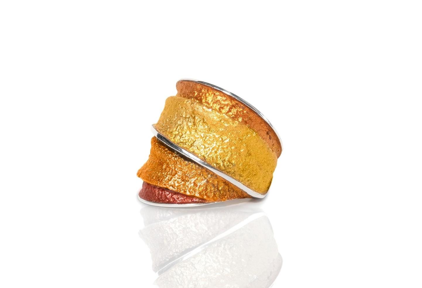 Arior - Zilveren fantasiering, Big Ochre Troia Ring, Maat: 60 - 1182621XPU20