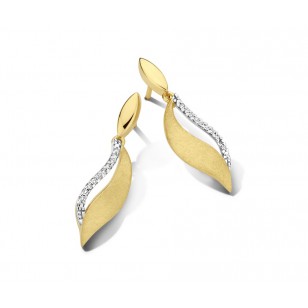 Oorbellen 18KT Goud - Diamant 0.06ct
