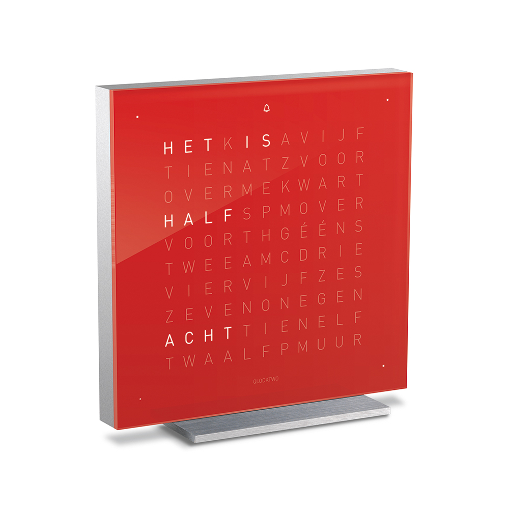 front qlocktwo earth 13,5 touch cherry red