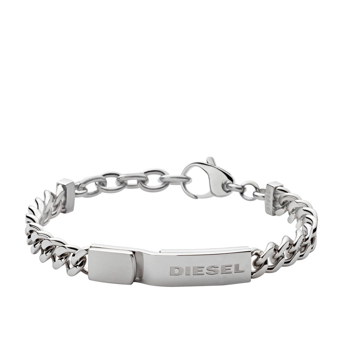 Deze roestvrijstalen Diesel heren armband is perfect te combineren met andere armbanden of een Diesel horloge voor een casual en stoere look.
