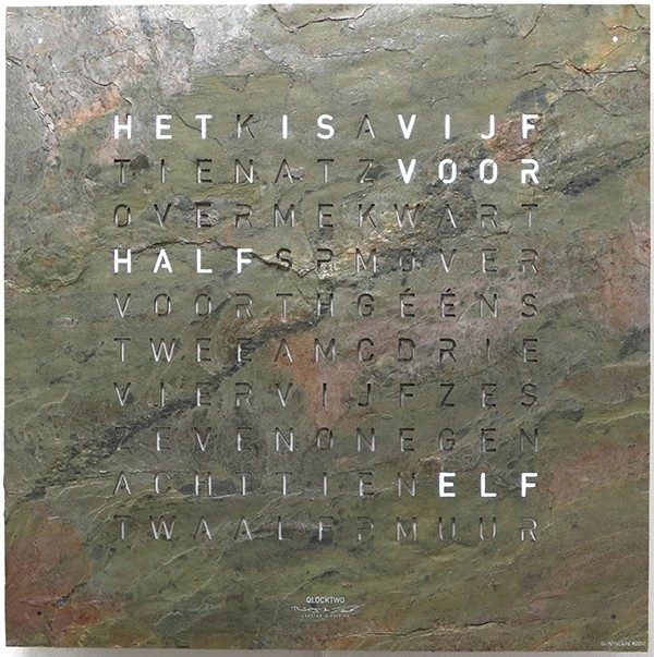 front QLOCKTWO Earth 45 Glintscape