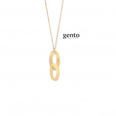 Zilver vergulde hanger met ketting 42 + 5 cm