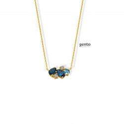 Zilveren vergulde ketting met hanger en zirkoon