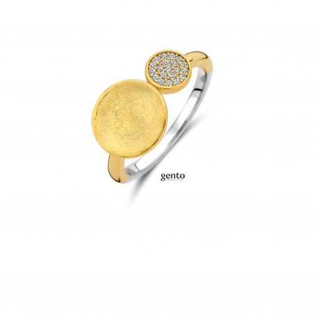 Zilver vergulde ring met zirconium met 50