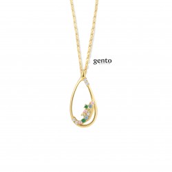 Zilver vergulde hanger met ketting en zirconium