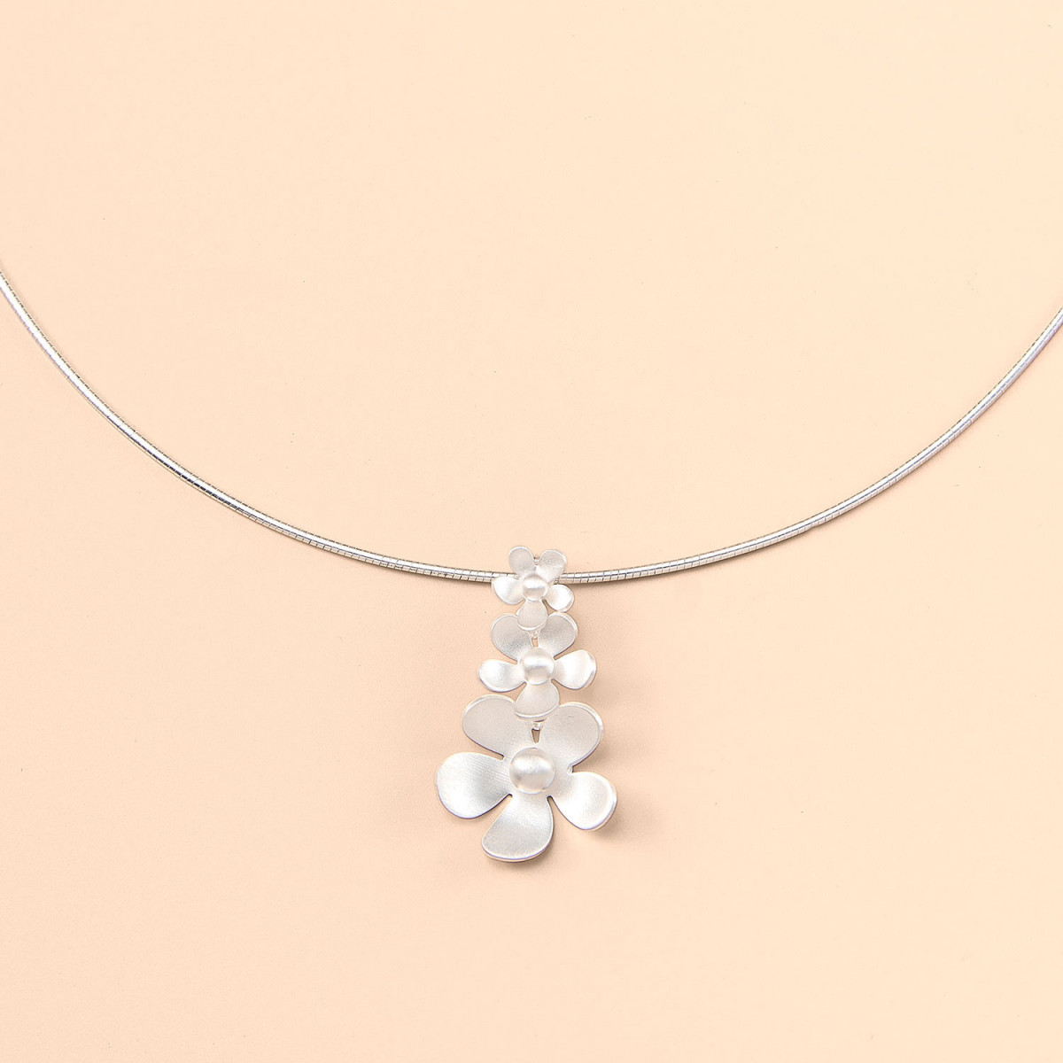 Sterling zilver 925 mat, galvanisch beschermd tegen aanslag met omega ketting 43 cm
