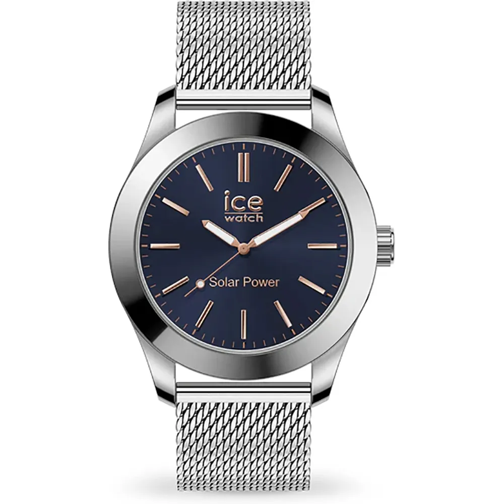 Dit Ice Watch Steel Solar Power horloge heeft een blauwe wijzerplaat met zilveren accenten en een mesh band. Met een diameter van 40mm is het een stijlvol accessoire voor elke gelegenheid. Draag het horloge bij casual of formele outfits voor een trendy look. De zonne-energie maakt het horloge duurzaam en milieuvriendelijk. Perfect voor wie graag fashionable én ecologisch bewust is.