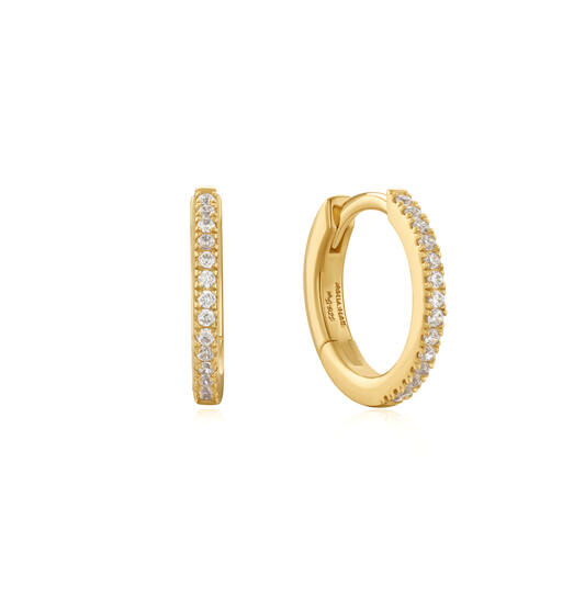 Gold Classic Pave Huggies