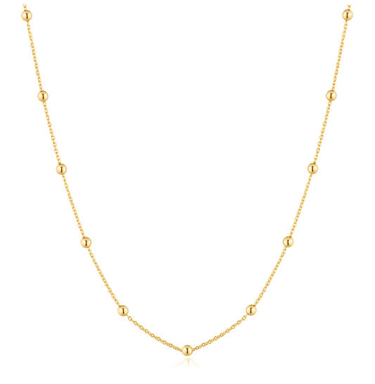 Gold Beaded Chain Necklace