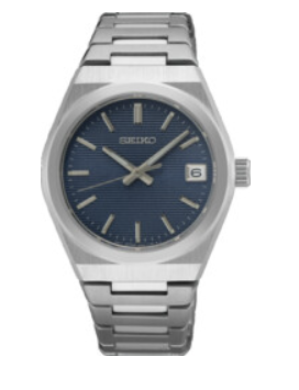 Seiko Quartz dames pols horloge staal met stalen band met vouwsluiting. 10 ATM waterdicht.