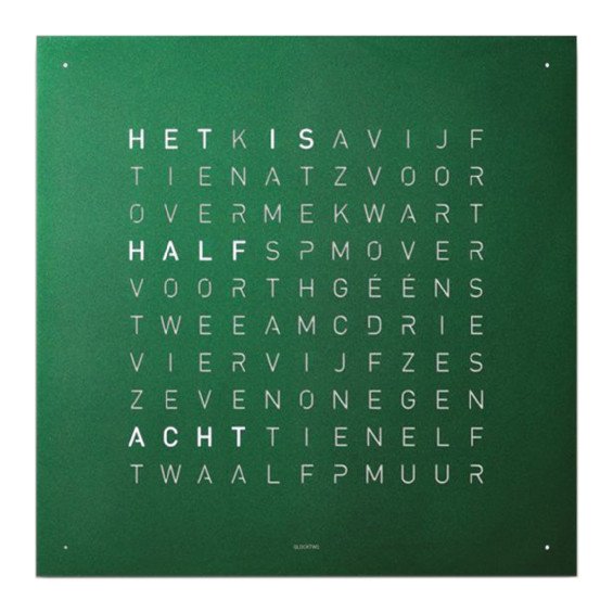 Front qlocktwo earth 45 green velvet