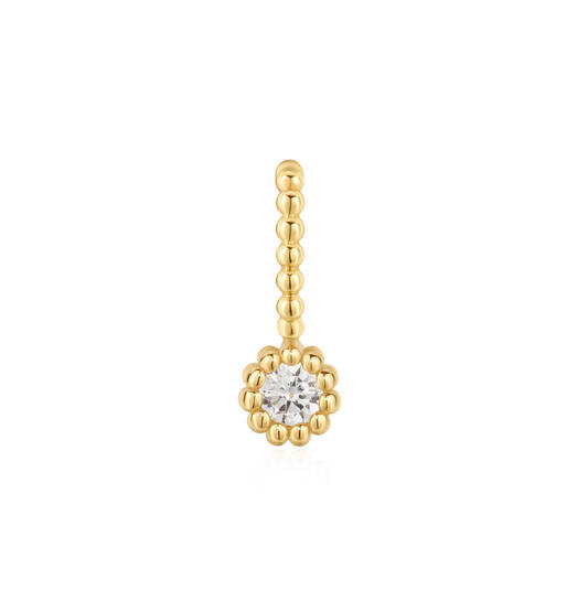 PC Gold Round Beaded Bezel Set Charm