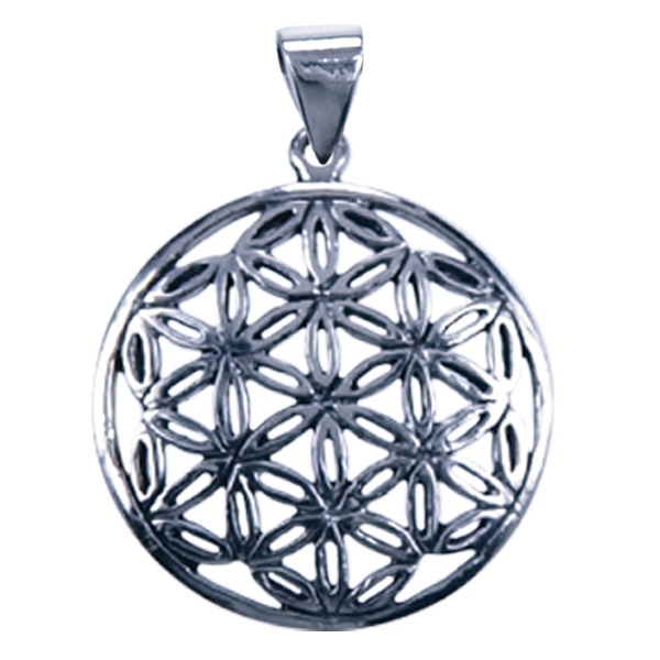 Deze prachtige zilveren hanger met een diameter van 17 mm is versierd met het Flower of Life symbool. Het symboliseert de verbondenheid van alle levende wezens op aarde. Draag deze hanger dicht op de huid voor maximale positieve energie of combineer het met andere kettingen voor een trendy look. Een perfecte toevoeging aan jouw collectie spirituele sieraden.