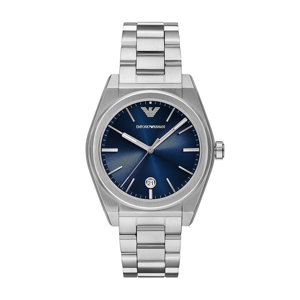De AR11620 is een stijlvol horloge met een roestvrijstalen band en kast, en een elegante blauwe wijzerplaat. De functies omvatten een datumweergave en waterbestendigheid tot 50 meter. Draag dit horloge bij formele en informele gelegenheden voor een vleugje verfijning. Combineer het met een pak voor een chique look of met een casual outfit voor een sportieve uitstraling. Perfect voor elke gelegenheid!