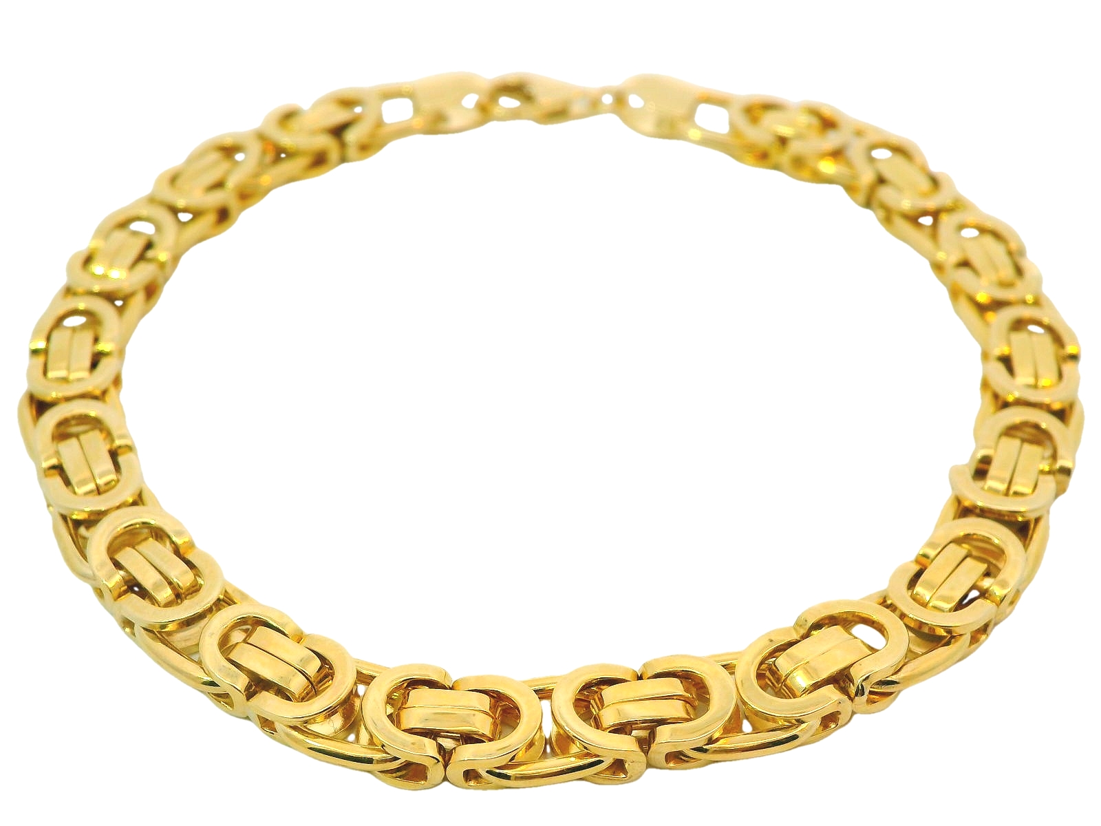  Deze armband van Louis Bros is vervaardigd uit 14k geelgoud (27.31gr). De armband heeft een lengte van 21cm en een breedte van 7 mm. En een dikte van 3.5mm. Een echt gouden koningsarmband is een prachtig sieraad voor jaren. We hebben een flinke collectie armbanden in onze zaak.