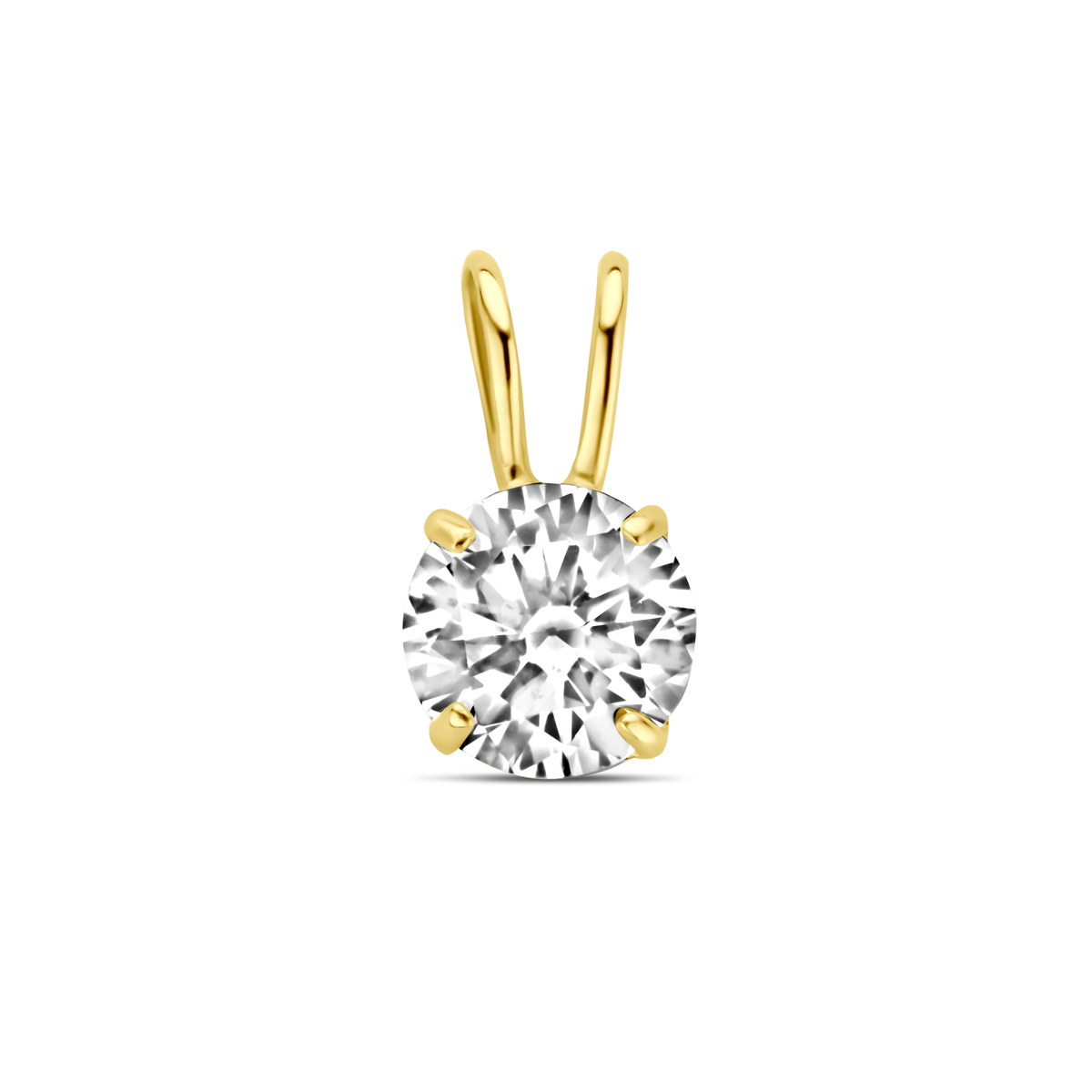gouden hanger, 6poot+zirconia