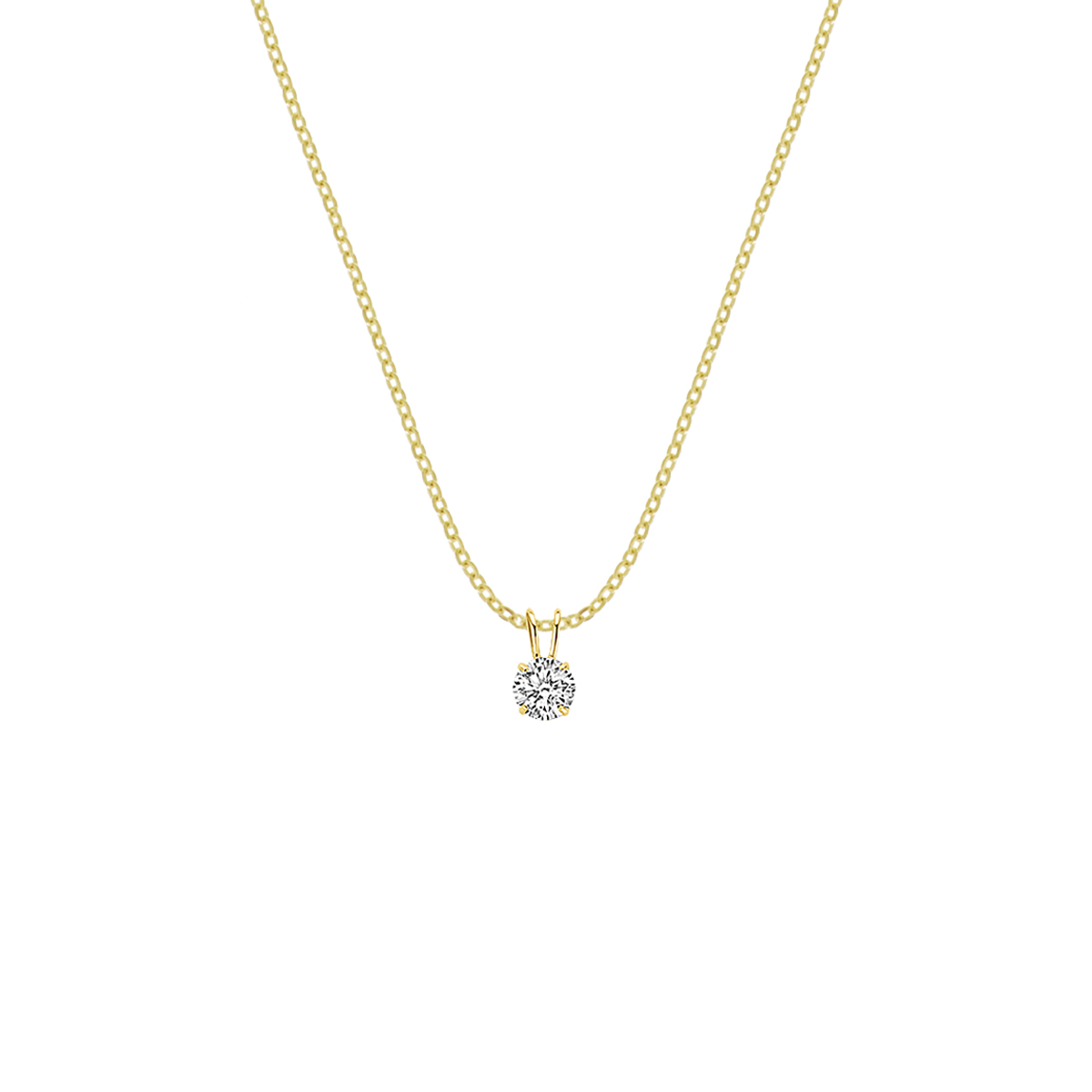14k Geelgouden anker collier uitgevoerd met een schitterende zirkonia. Het collier heeft een draaglengte van 41cm en een extensie van 4cm.