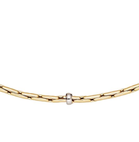 Gouden Bi colour Palmier Schakel Collier 50cm