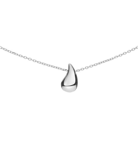 Zilver Gerhodineerd Collier met Druppel