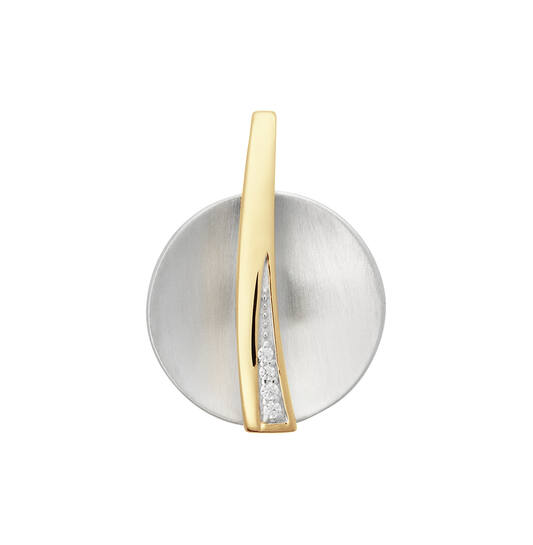 Zilver Gerhodineerd Hanger Gematteerd met Zirkonia 
