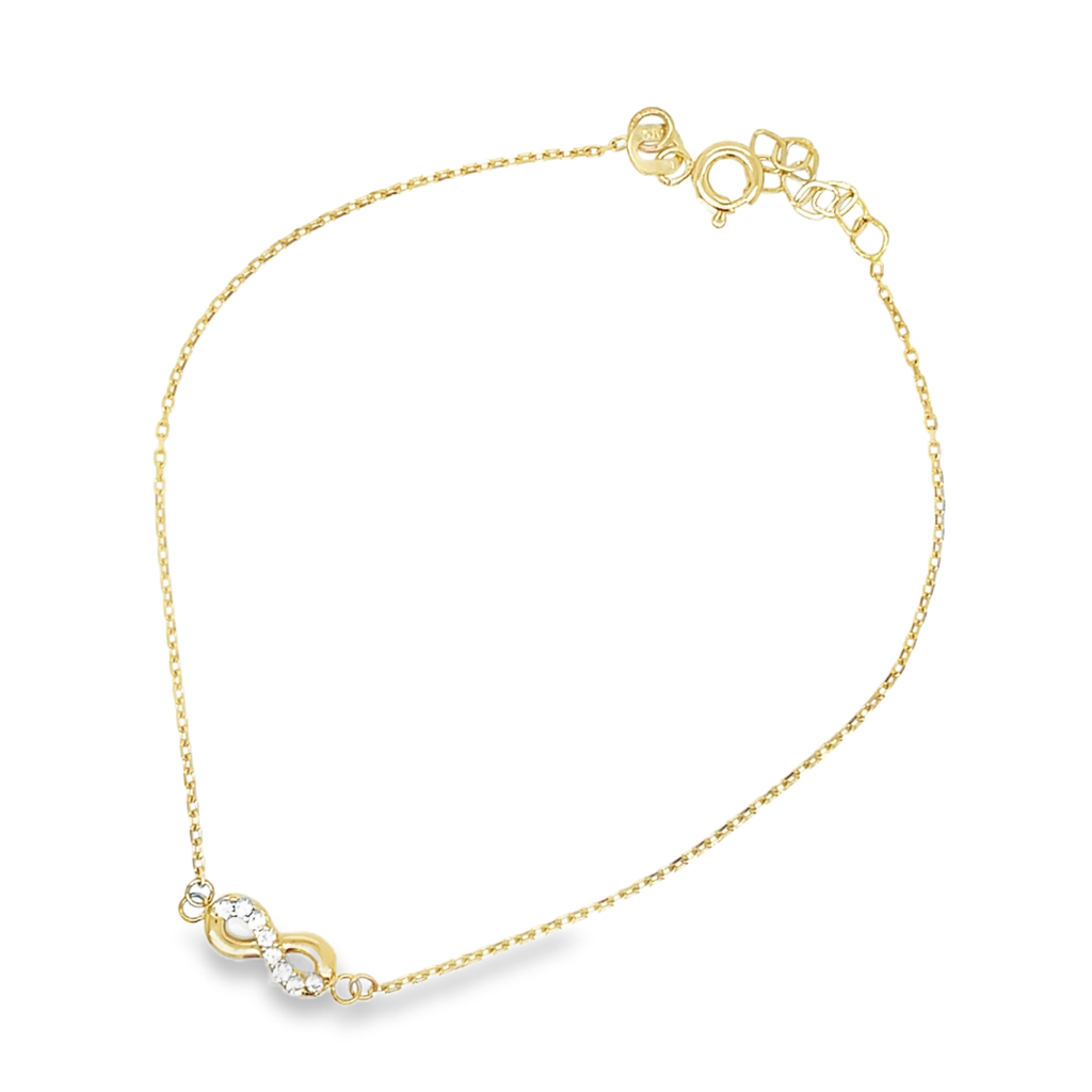 Geelgouden armband Infinity met Zirkonia ga0197