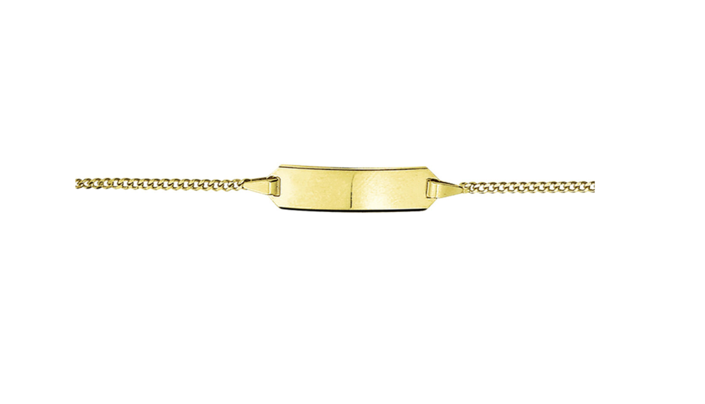9K graveerarmband met een poli afwerking. De graveerplaat heeft een dikte van 0.5mm.