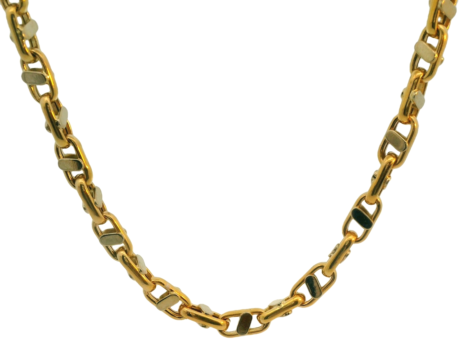 Dit collier van Louis Bros is vervaardigd uit 14 karaat bicolor (17.49 gr.). Het collier heeft een lengte collier van 50 cm. en een dikte van 4 mm. Deze juwelen zijn vervaardigd uit de meest kostbare materialen in het atelier van Louis Bros.