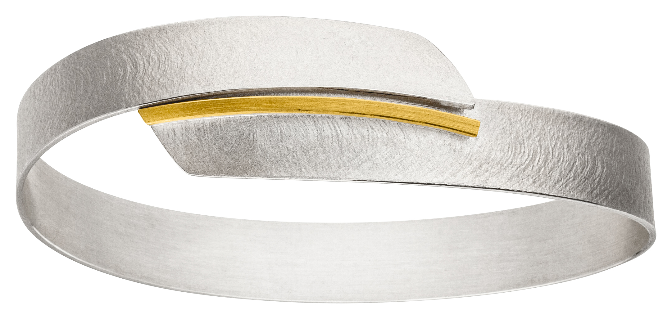 Manu Schmuck zilveren bangle met 22kt. goud.
