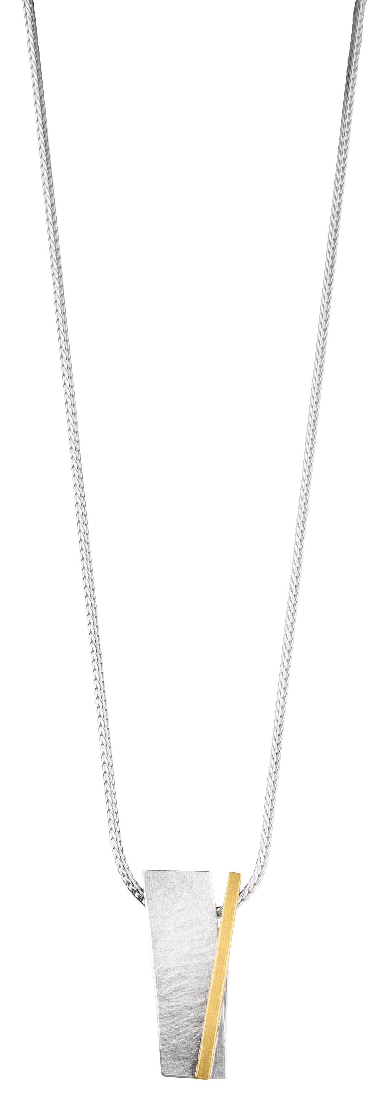 Manu Schmuck zilveren collier met hanger met 22kt. goud