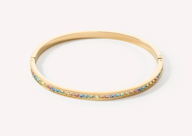 Coeur de Lion bangle armband met pastel gekleurde crystal.